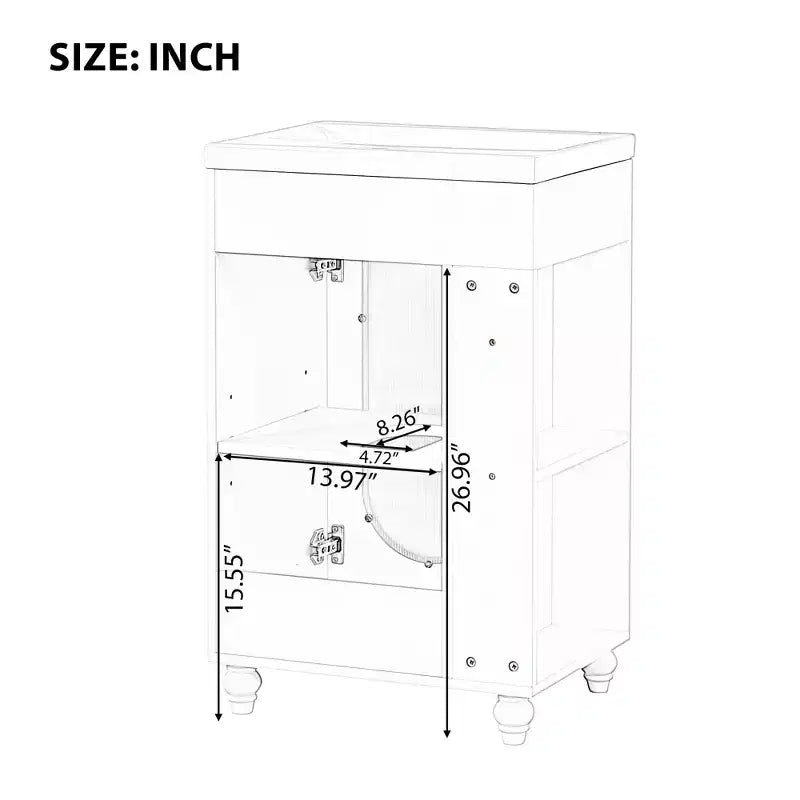 Petit meuble-lavabo avec espace de rangement