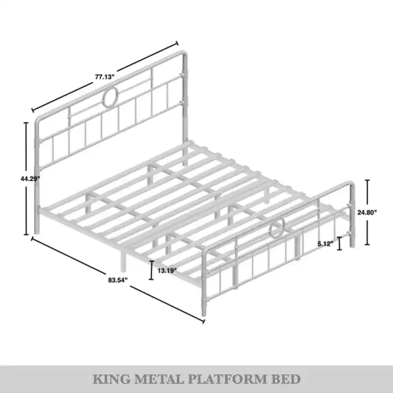 Lit plateforme en métal format king size