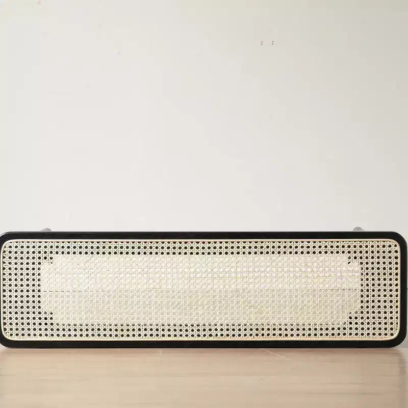 Banc moderne en chêne massif et rotin