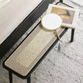 Banc moderne en chêne massif et rotin