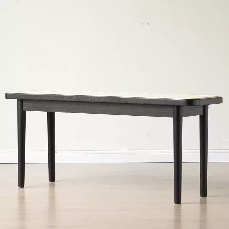 Banc moderne en chêne massif et rotin