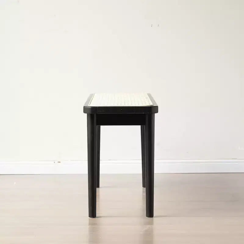 Banc moderne en chêne massif et rotin