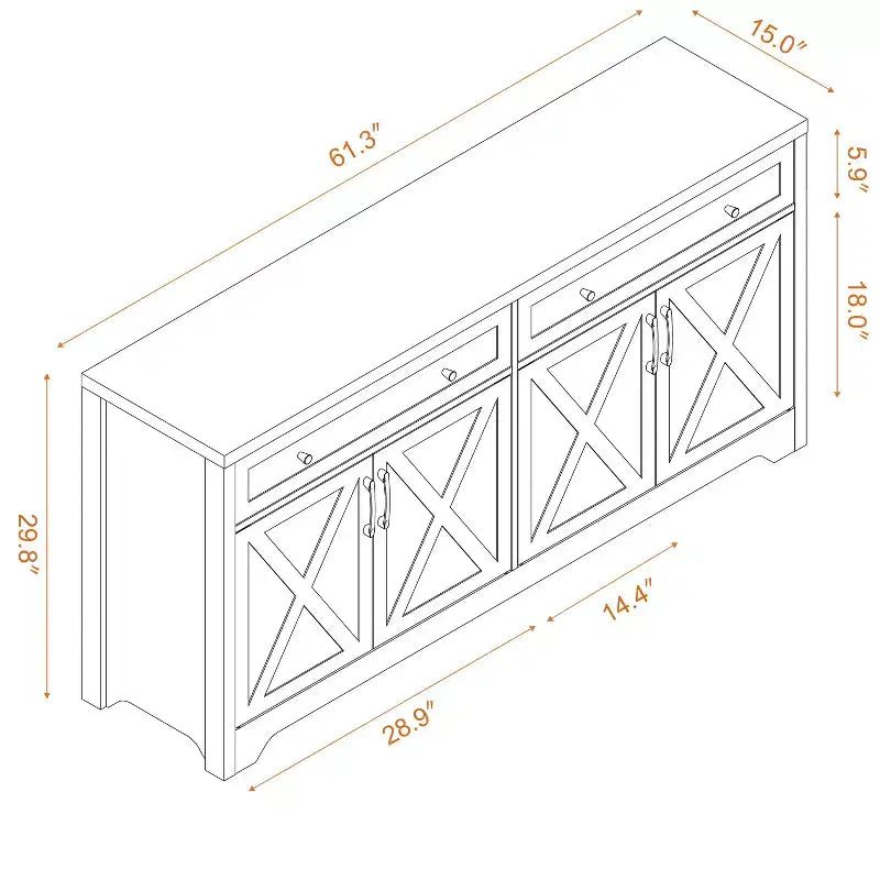 Meuble TV multifonctionnel, armoire de rangement grande capacité