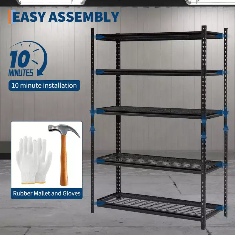 Étagères de garage robustes, rayonnage métallique de rangement réglable