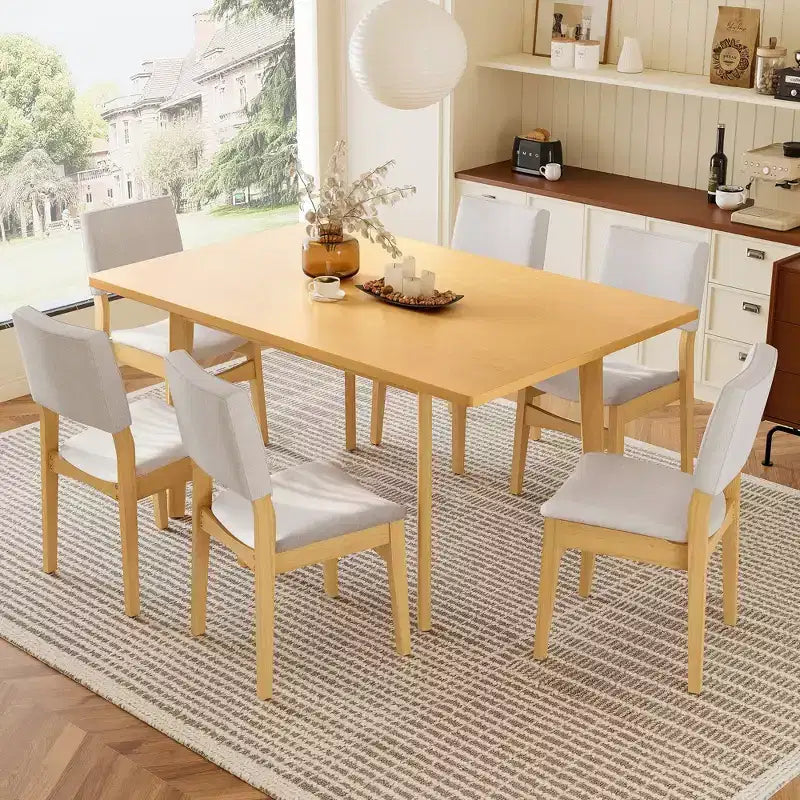Chaises de salle à manger empilables rembourrées, avec assise et dossier en lin
