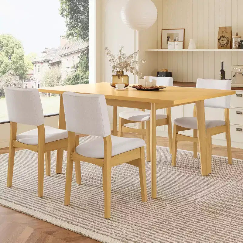 Chaises de salle à manger empilables rembourrées, avec assise et dossier en lin