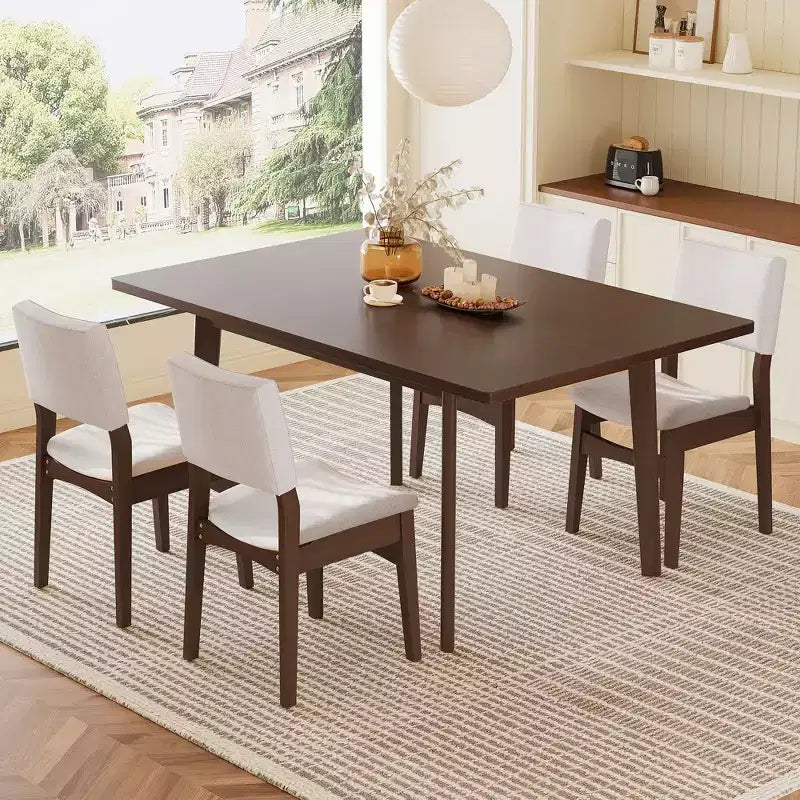 Chaises de salle à manger empilables rembourrées, avec assise et dossier en lin