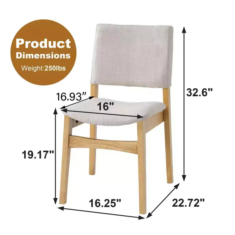 Chaises de salle à manger empilables rembourrées, avec assise et dossier en lin