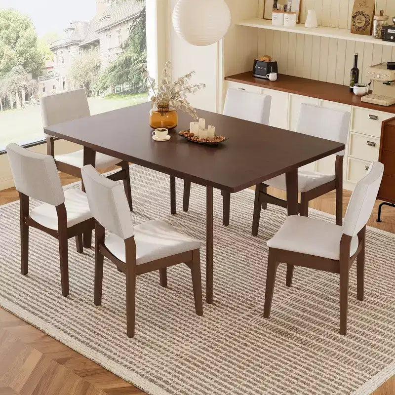 Chaises de salle à manger empilables rembourrées, avec assise et dossier en lin