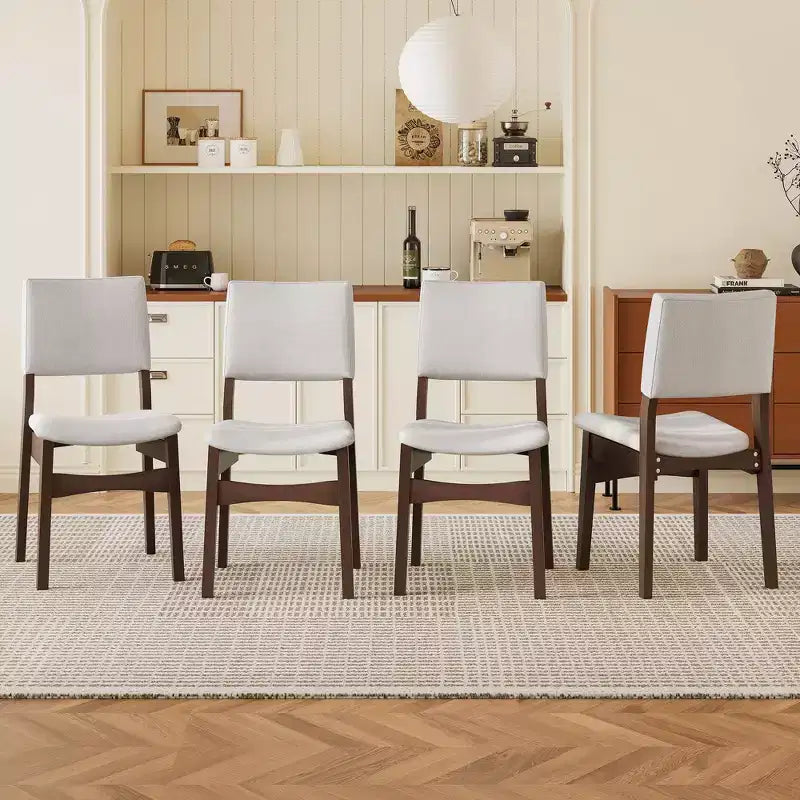 Chaises de salle à manger empilables rembourrées, avec assise et dossier en lin