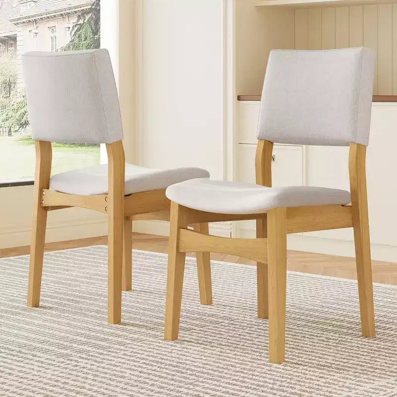 Chaises de salle à manger empilables rembourrées, avec assise et dossier en lin