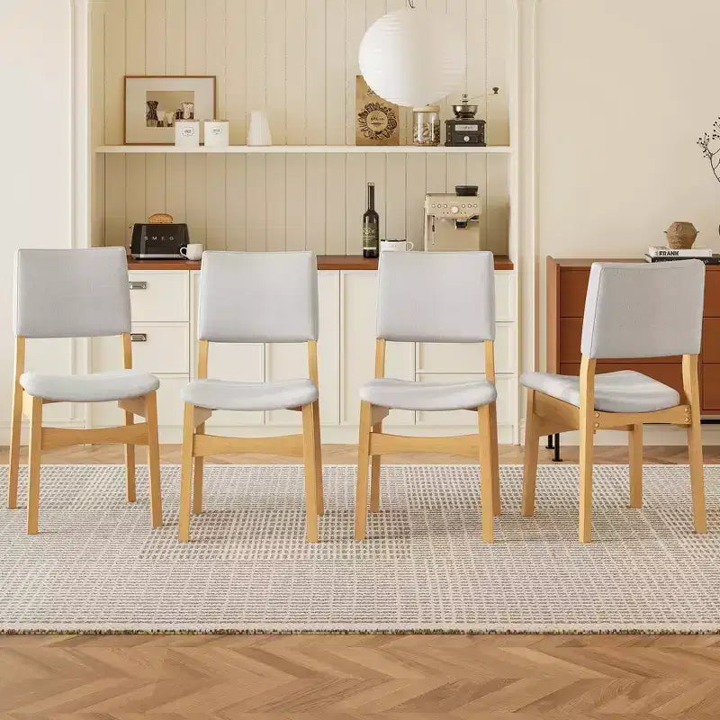 Chaises de salle à manger empilables rembourrées, avec assise et dossier en lin