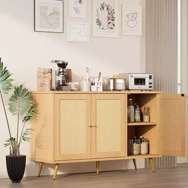 Meuble de rangement en osier, buffet de style moderne