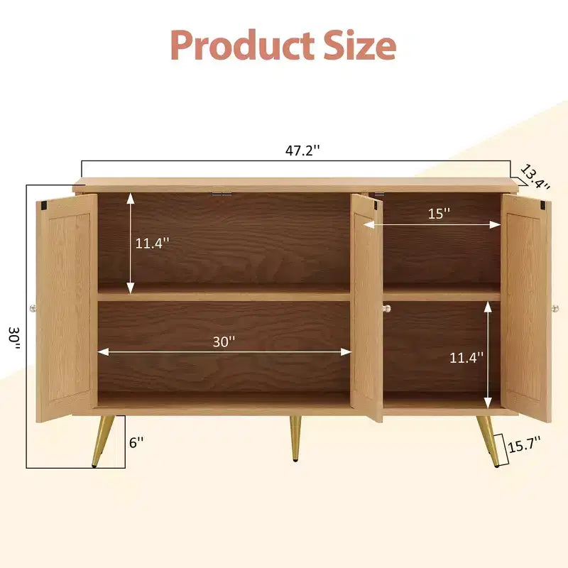 Meuble de rangement en osier, buffet de style moderne