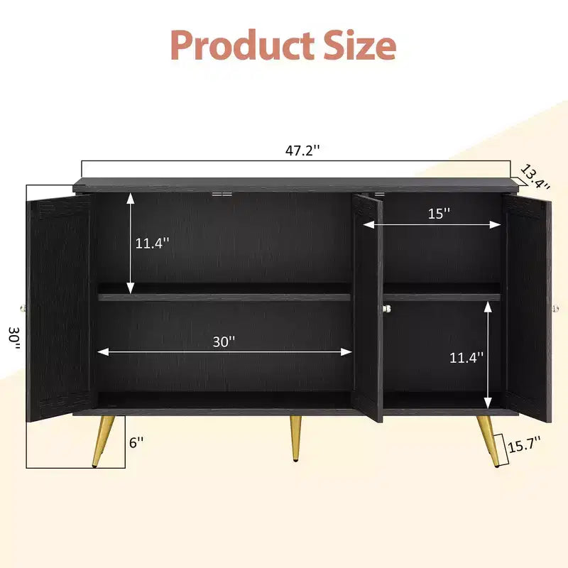 Meuble de rangement en osier, buffet de style moderne