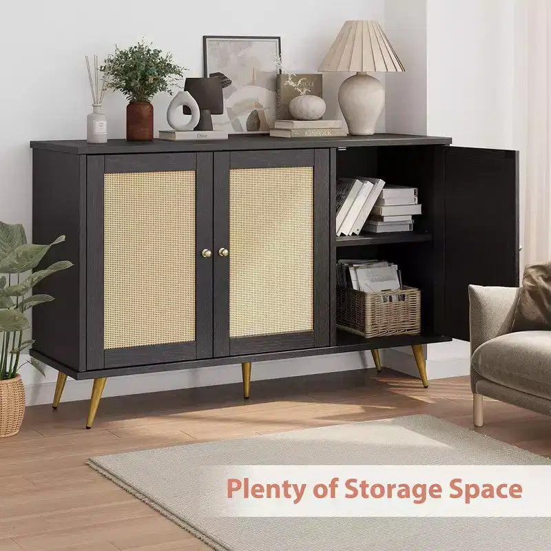 Meuble de rangement en osier, buffet de style moderne