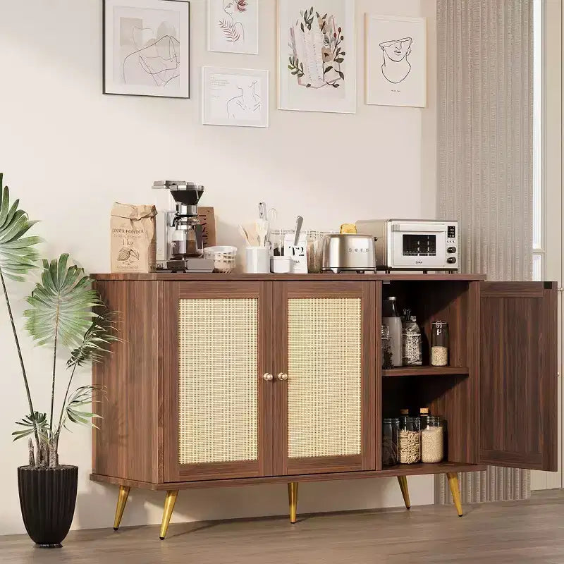 Meuble de rangement en osier, buffet de style moderne