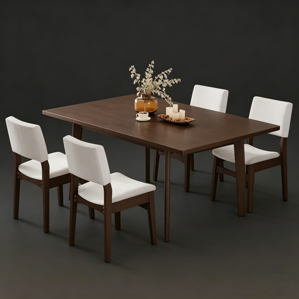Chaises de salle à manger empilables rembourrées, avec assise et dossier en lin