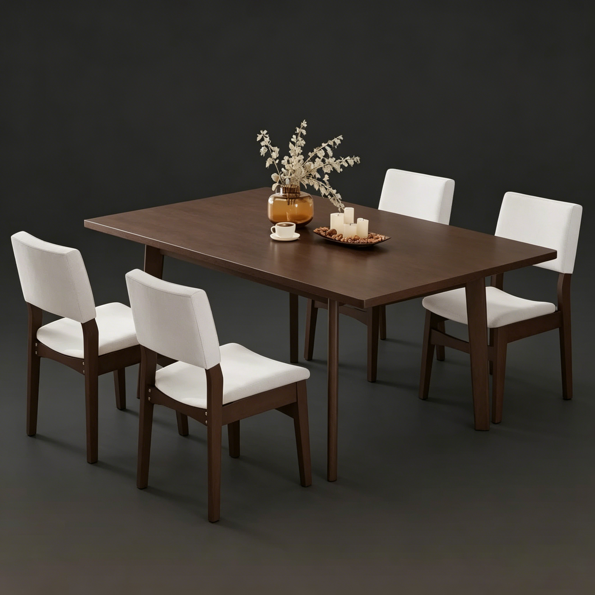 Chaises de salle à manger empilables rembourrées, avec assise et dossier en lin