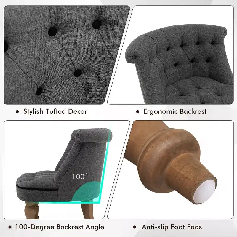 Fauteuil de salon rembourré, chaise longue sans accoudoirs