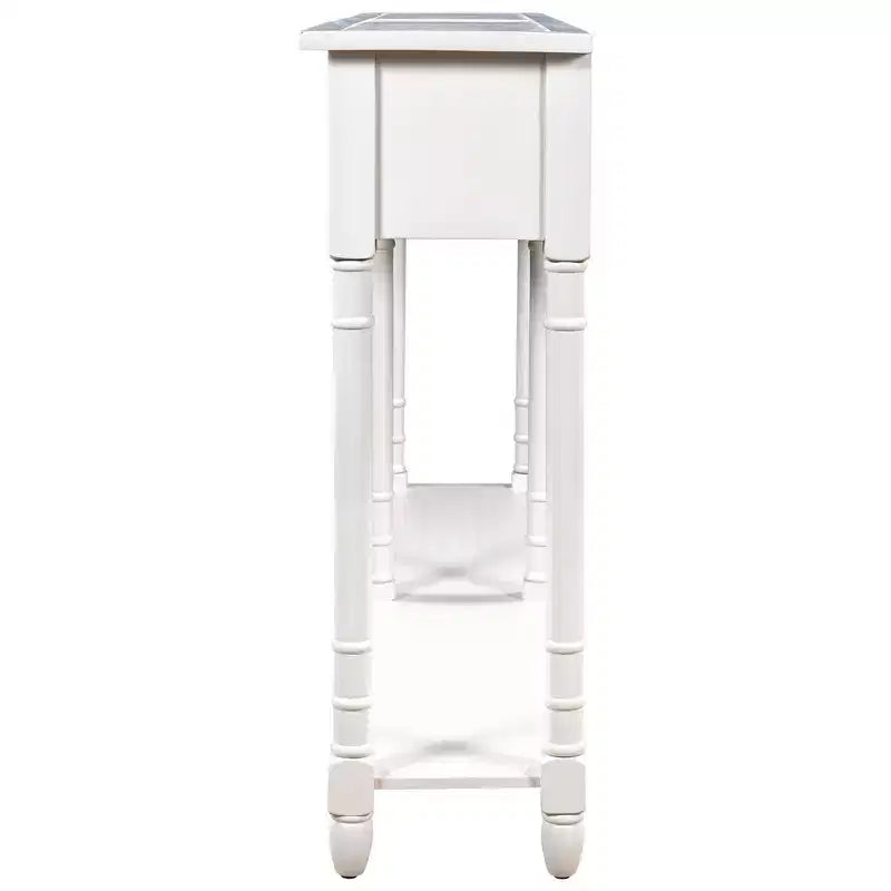 Console avec deux tiroirs de rangement et étagère inférieure