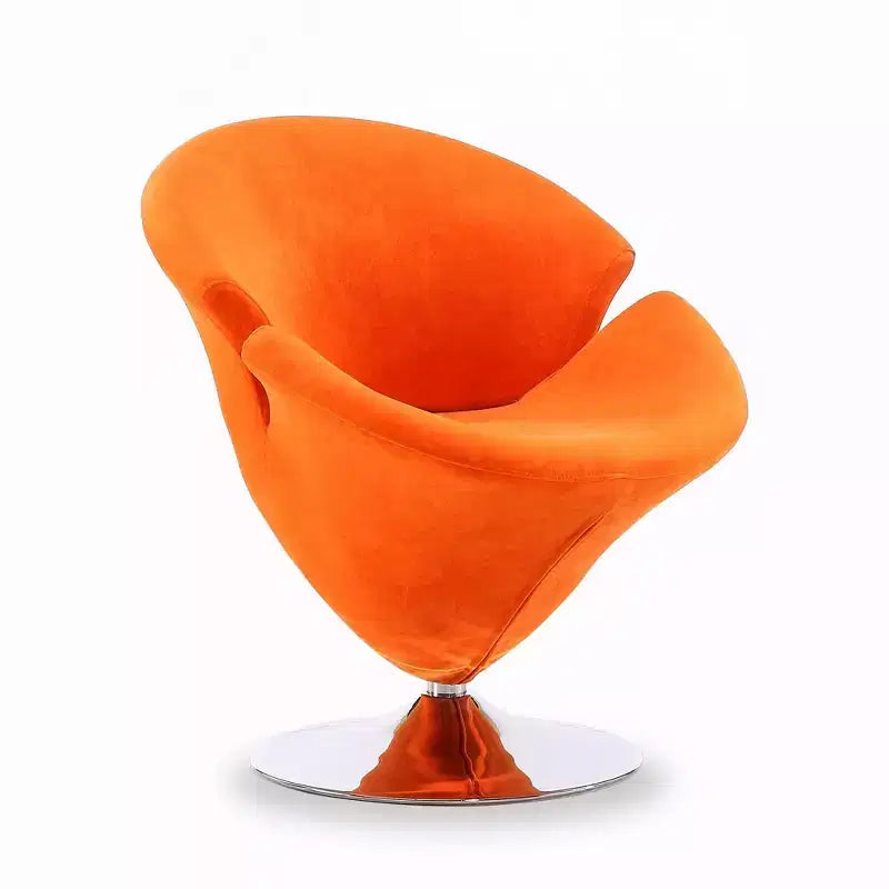 Deux fauteuils pivotants en velours tulipe