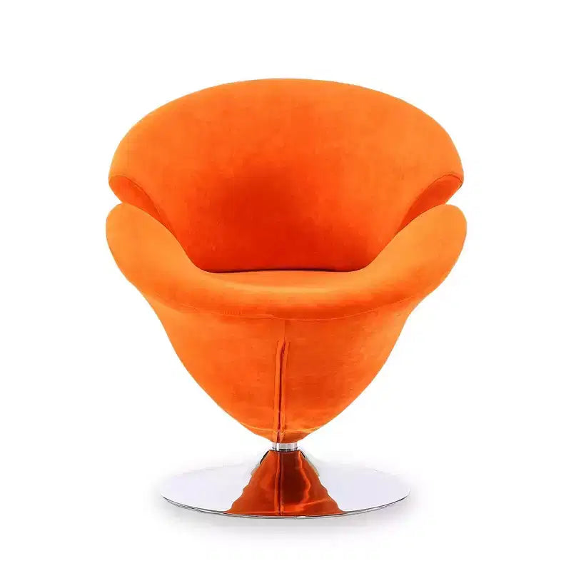 Deux fauteuils pivotants en velours tulipe