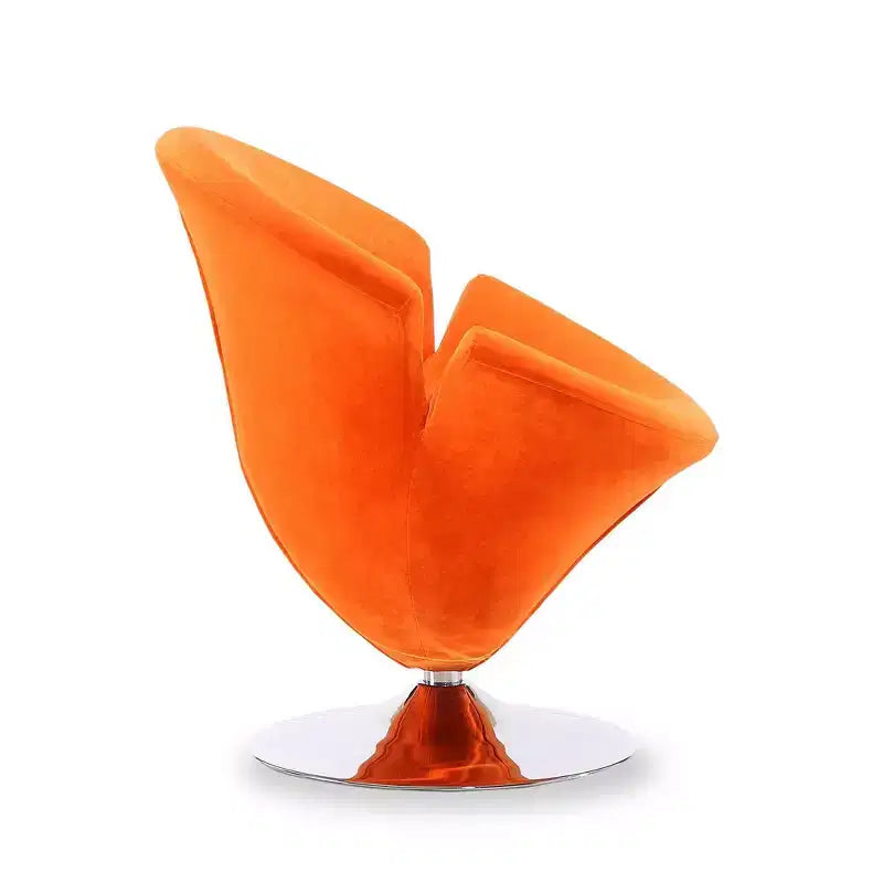 Deux fauteuils pivotants en velours tulipe