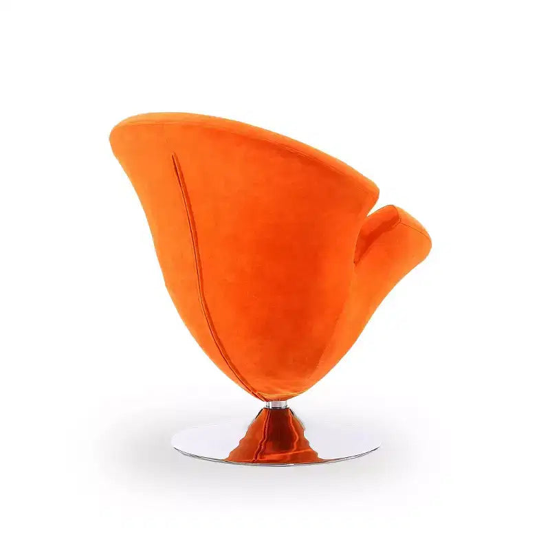 Deux fauteuils pivotants en velours tulipe