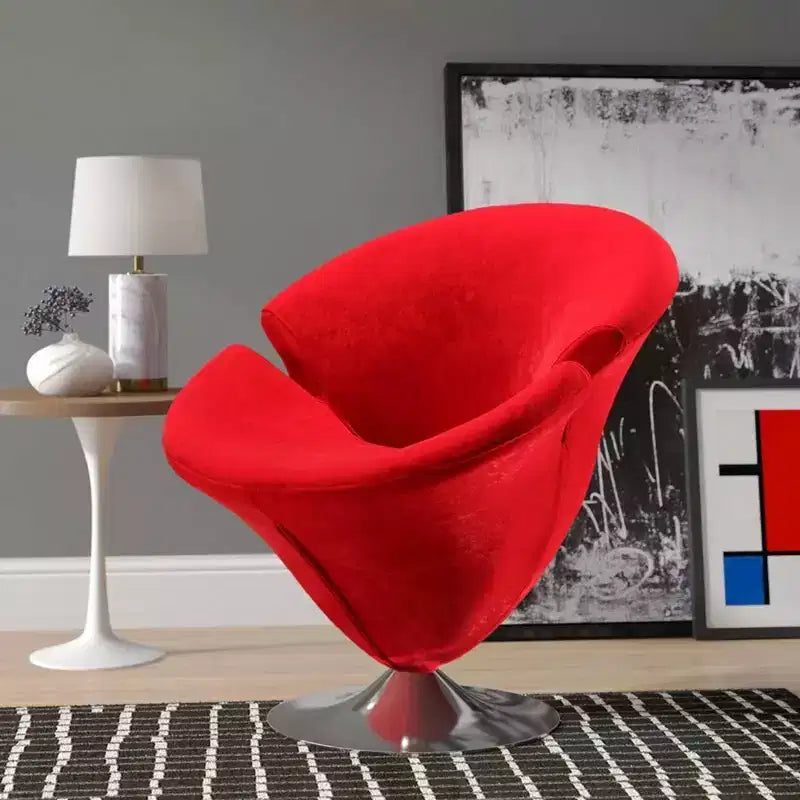 Deux fauteuils pivotants en velours tulipe