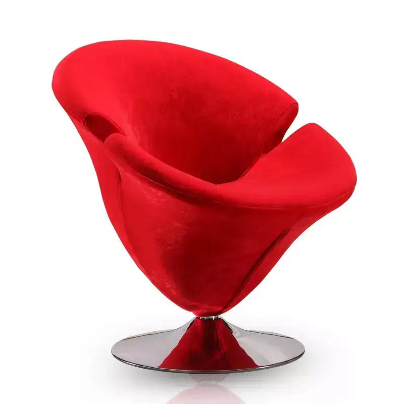 Deux fauteuils pivotants en velours tulipe