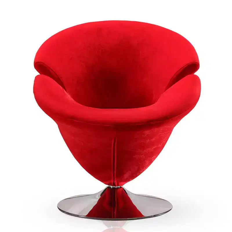 Deux fauteuils pivotants en velours tulipe
