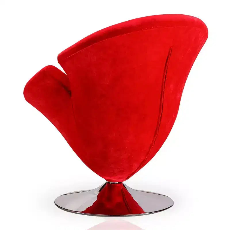 Deux fauteuils pivotants en velours tulipe