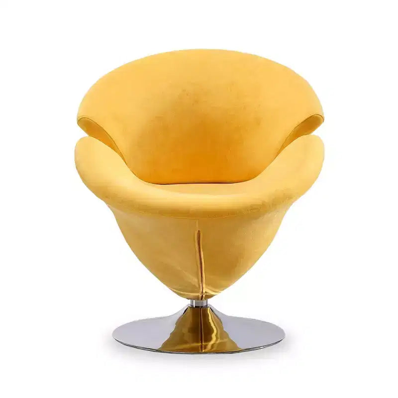 Deux fauteuils pivotants en velours tulipe