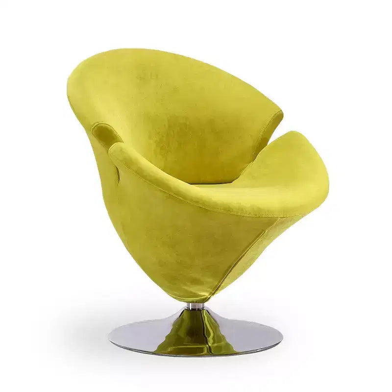 Deux fauteuils pivotants en velours tulipe