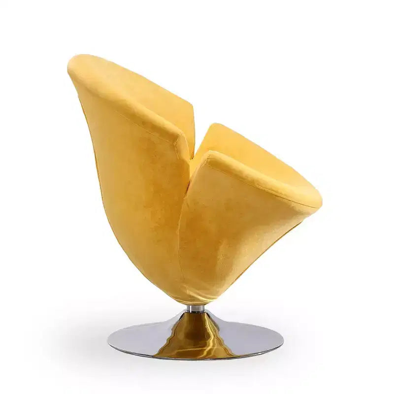 Deux fauteuils pivotants en velours tulipe