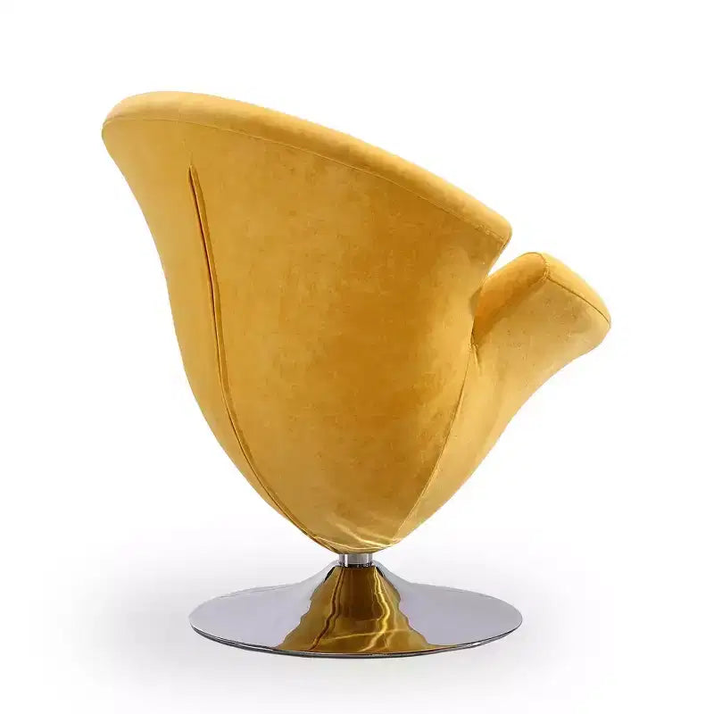 Deux fauteuils pivotants en velours tulipe