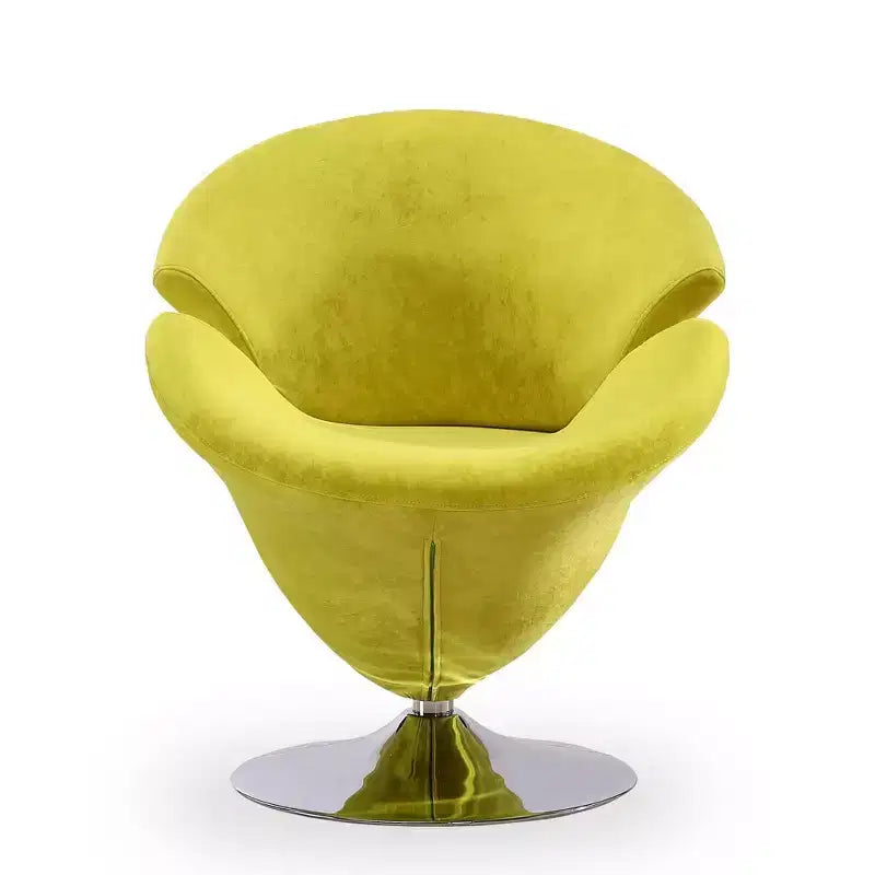 Deux fauteuils pivotants en velours tulipe