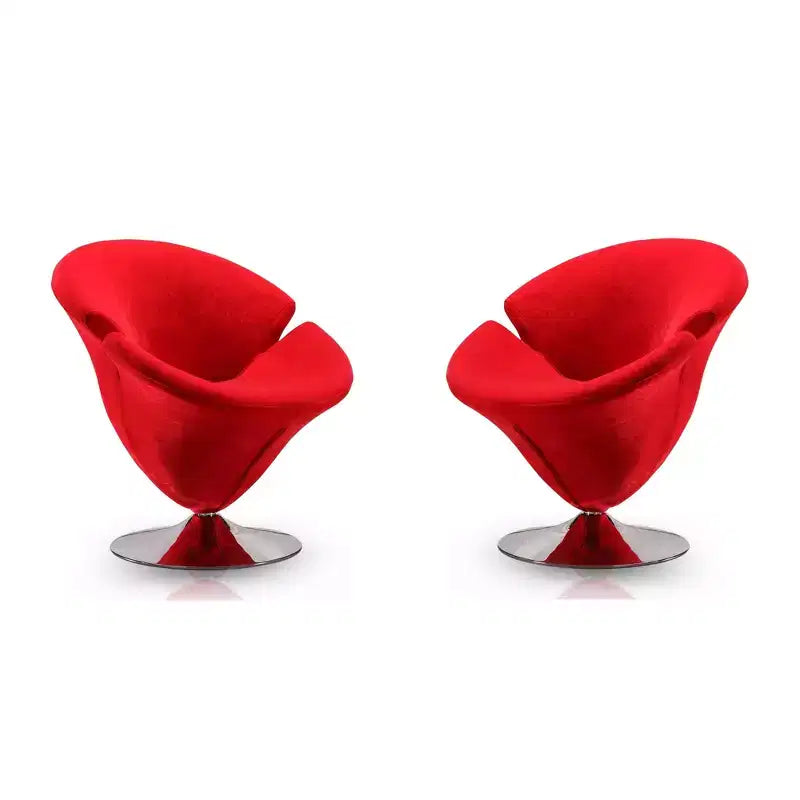 Deux fauteuils pivotants en velours tulipe