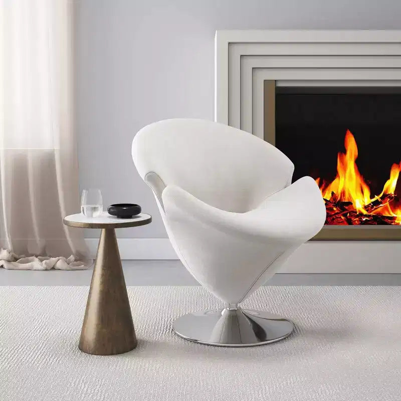Deux fauteuils pivotants en velours tulipe